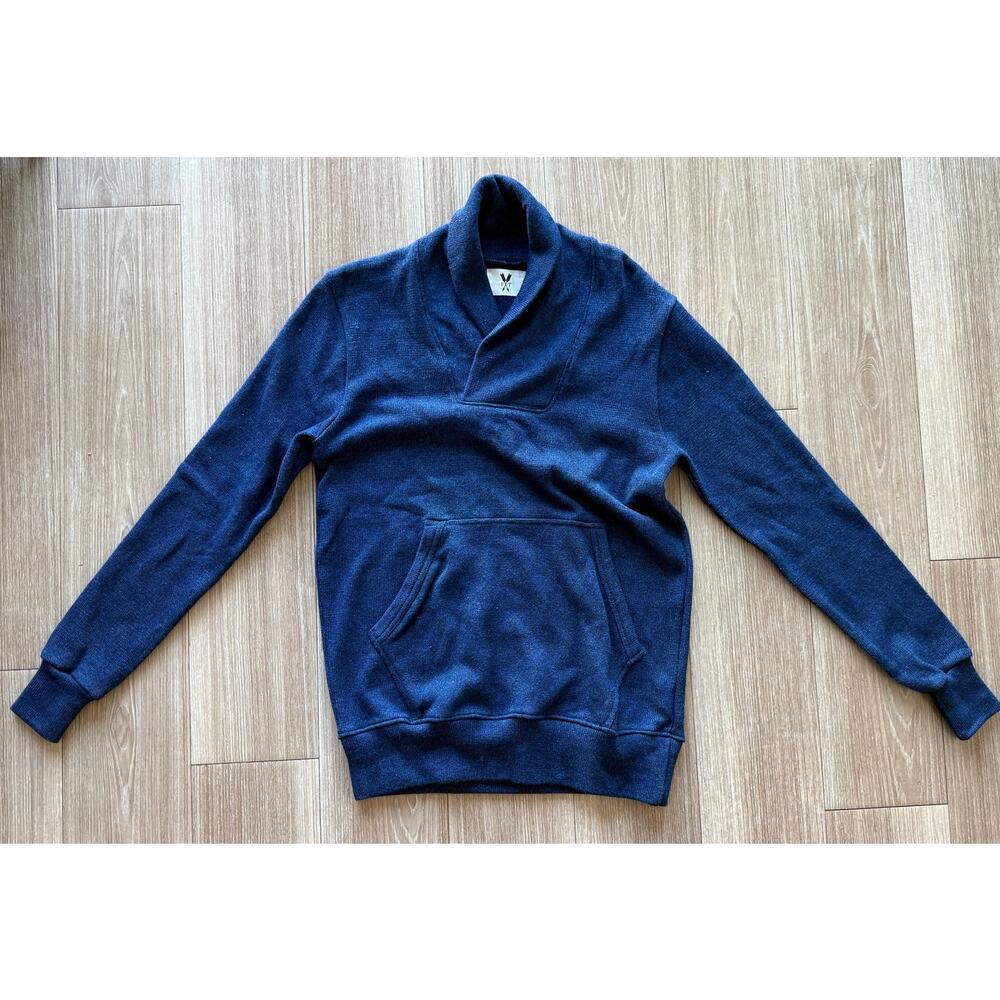 FT Arrows Shawl Collar Sweatshirt S Navy Blue 100% Cotton Made in USA